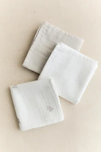 SET OF ELEPHANT BABY MUSLIN CLOTHS (SET OF 3)