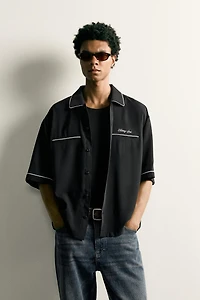 CONTRAST EMBROIDERED RELAXED FIT SHIRT