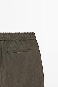 100% linen jogger fit trousers