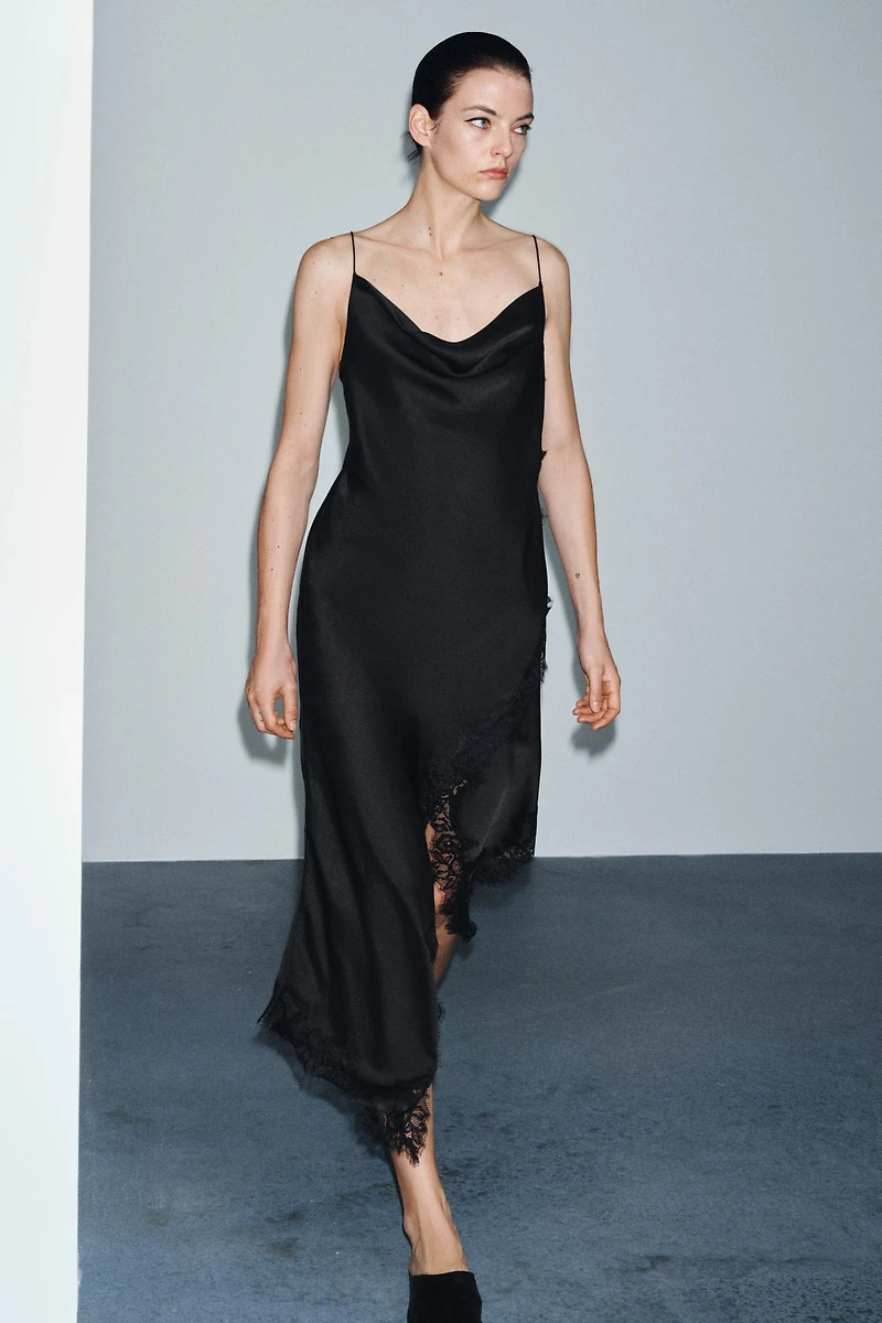 SATIN LACE DRESS ZW COLLECTION