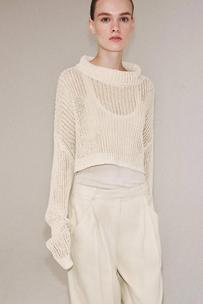 CROPPED HIGH NECK JUMPER