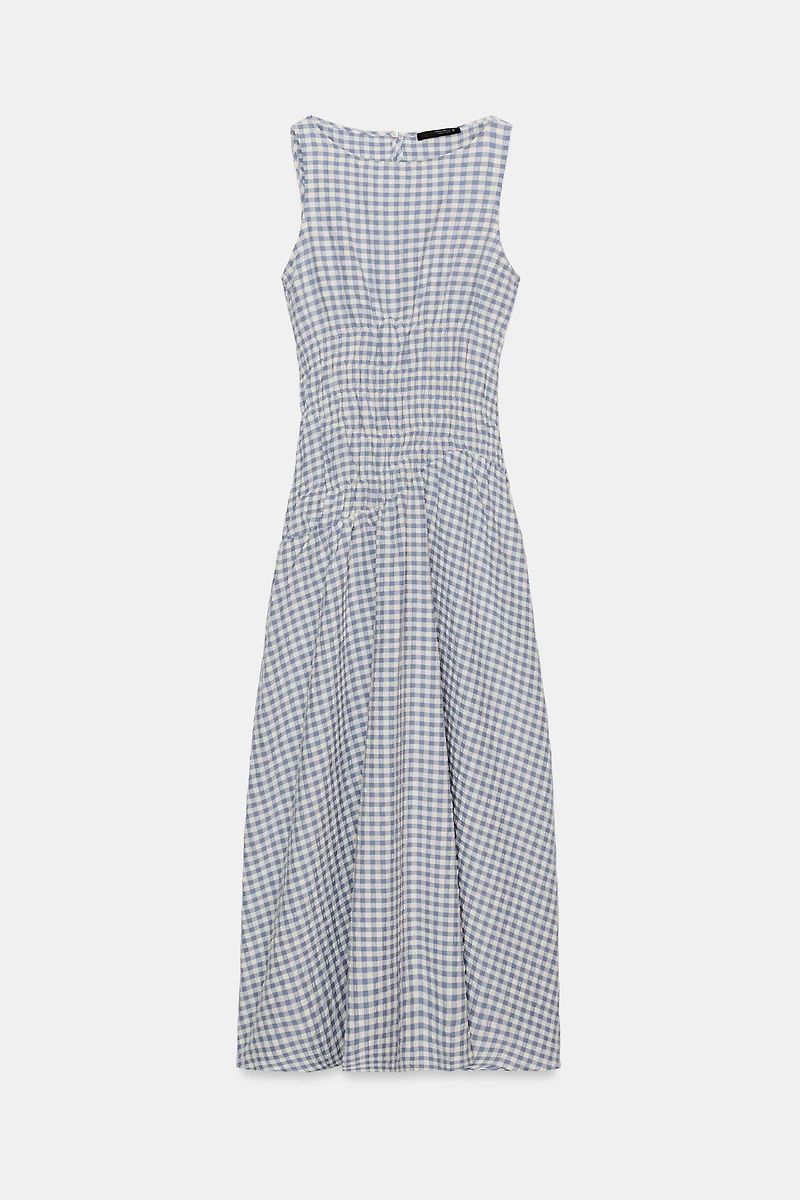 GINGHAM MIDI DRESS