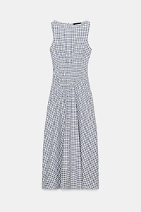 GINGHAM MIDI DRESS