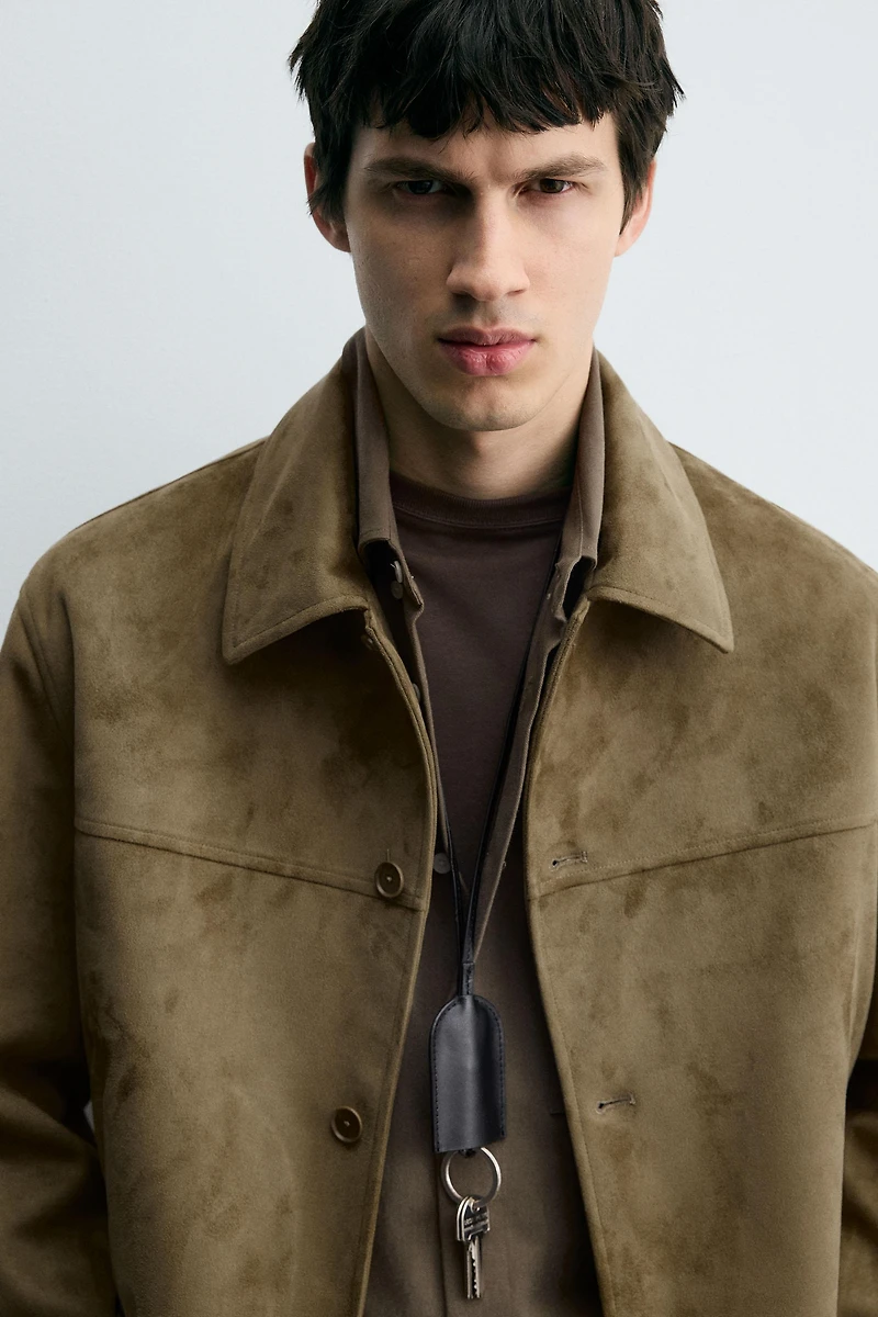 VESTE EFFET DAIM REGULAR FIT