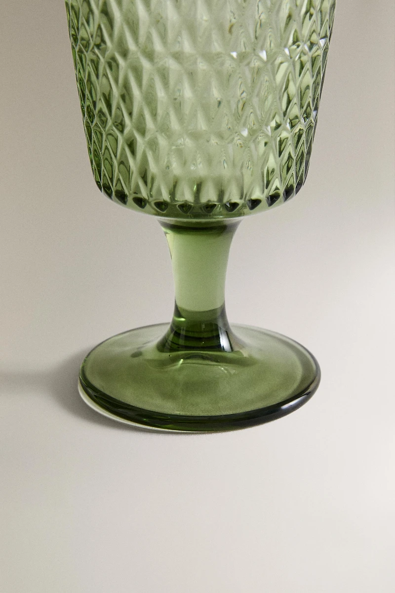 VERRE À PIED VERRE RELIEF