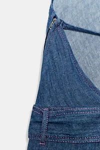 OPEN BACK BELTED HALTER JUMPSUIT