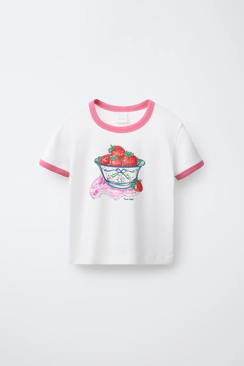 STRAWBERRY PRINT T-SHIRT
