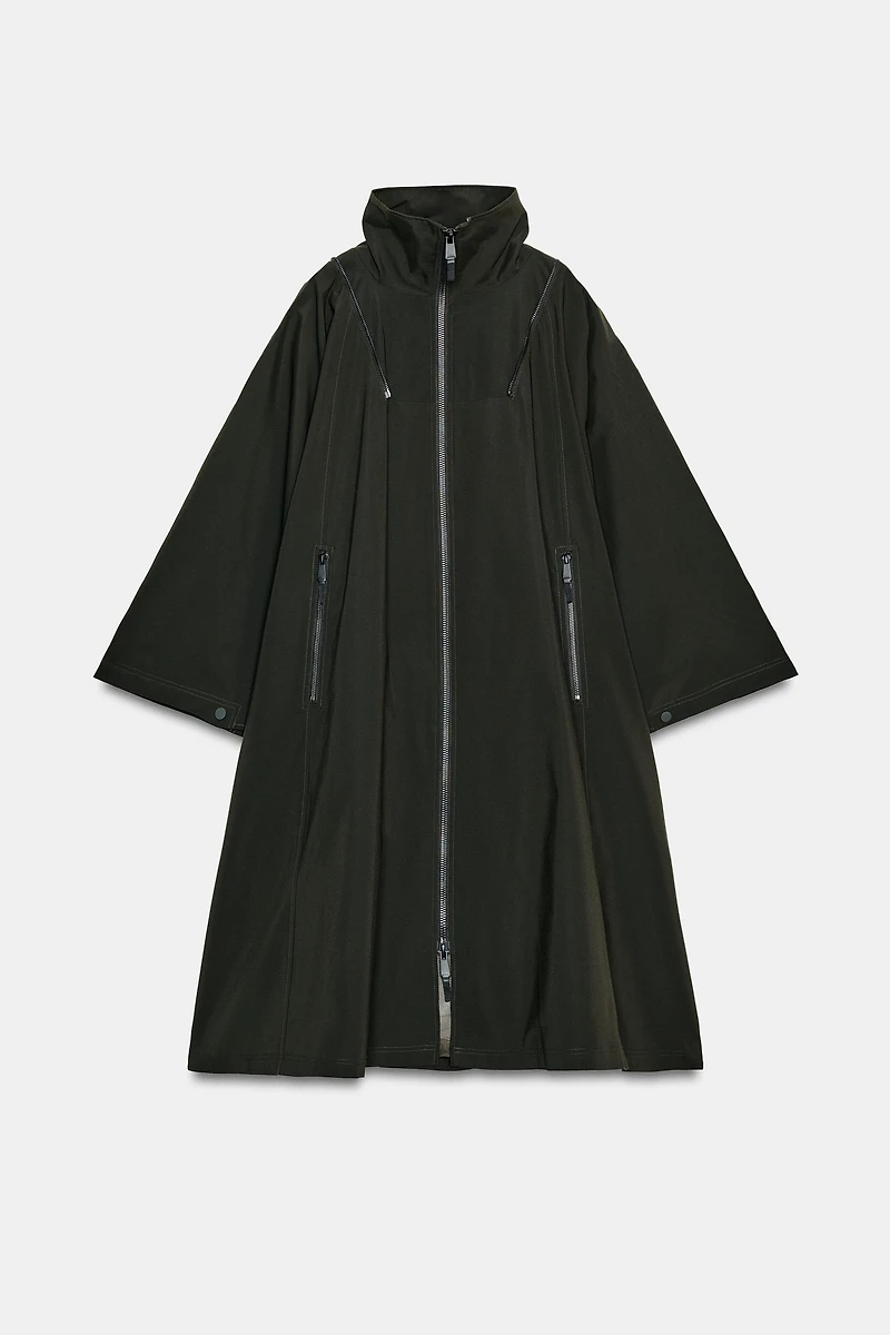 WATER REPELLENT CAPE TRENCH COAT ZW COLLECTION LIMITED EDITION