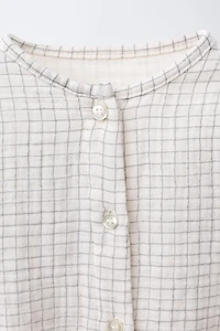 CHECK COTTON GAUZE BODYSUIT