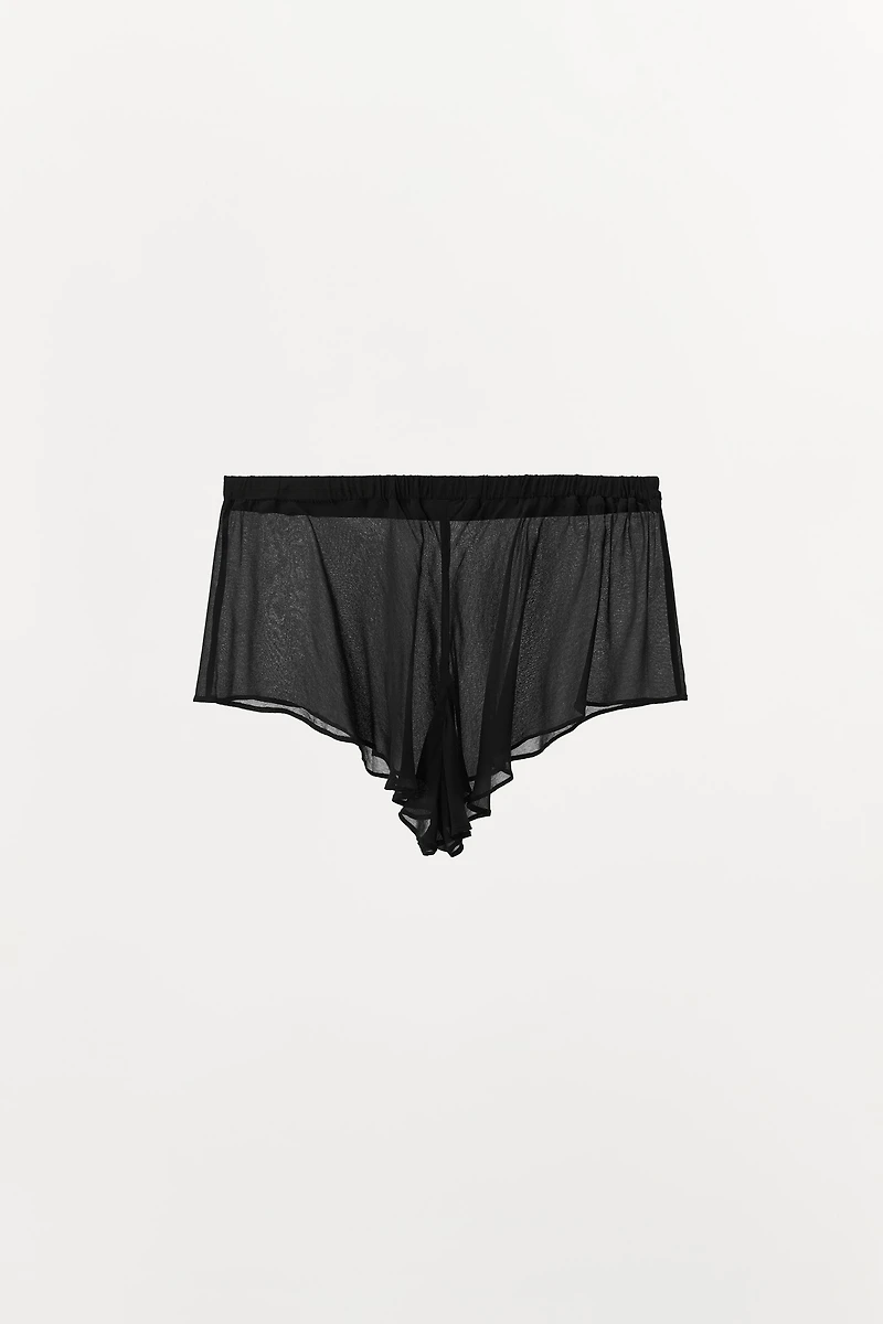 CROCHET TRIM SHORTS