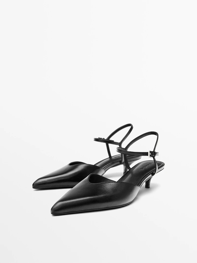 High-heel slingback shoes
