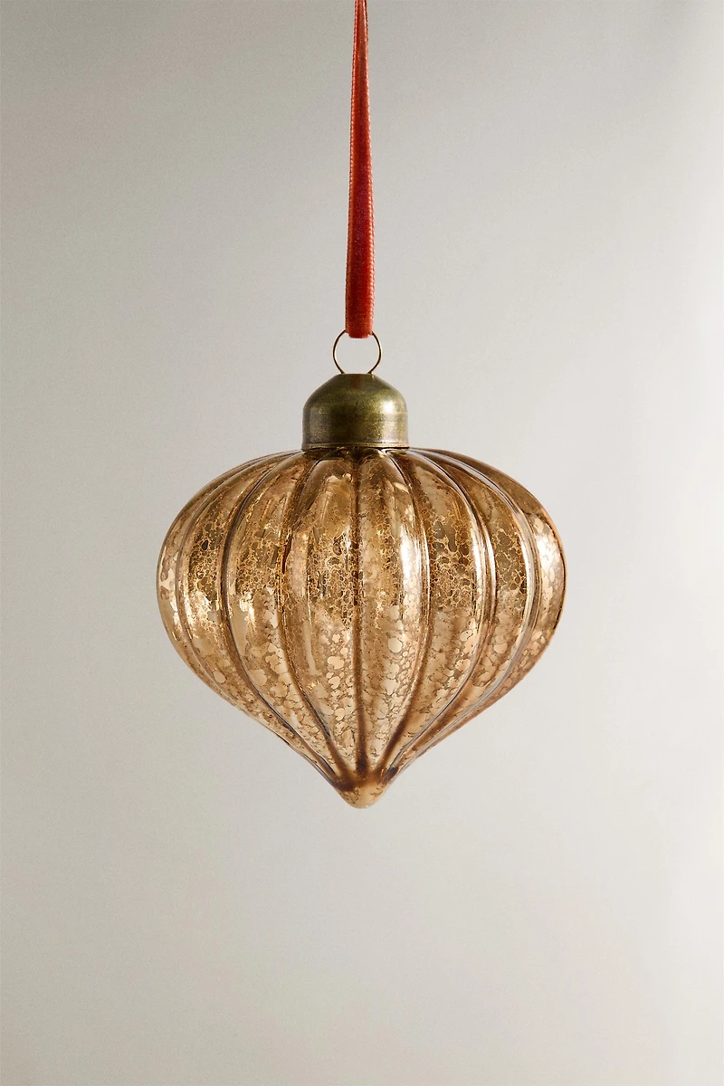 STRIPED SPINNING TOP CHRISTMAS TREE BALL  ORNAMENT