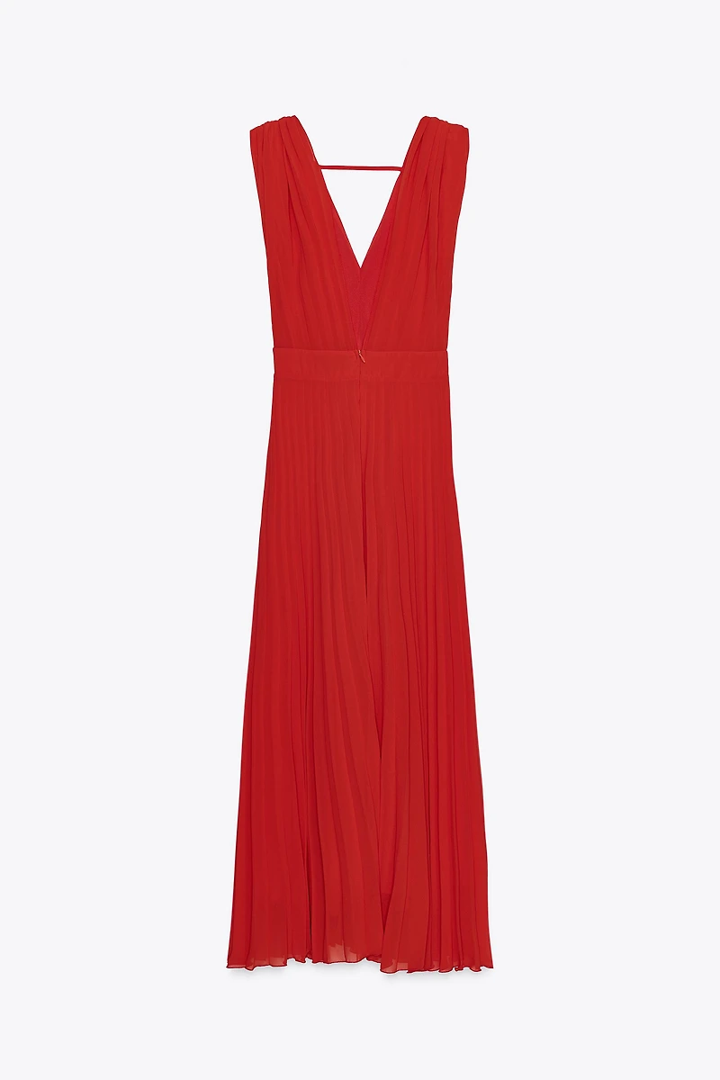PLEATED MIDI DRESS