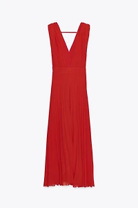 PLEATED MIDI DRESS