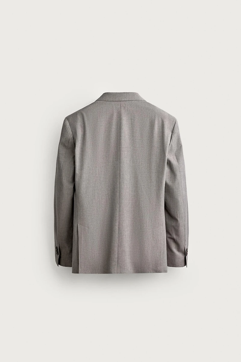 STRIPED DOUBLE BREASTED SUIT BLAZER