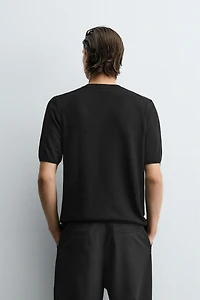 V-NECK KNIT T-SHIRT