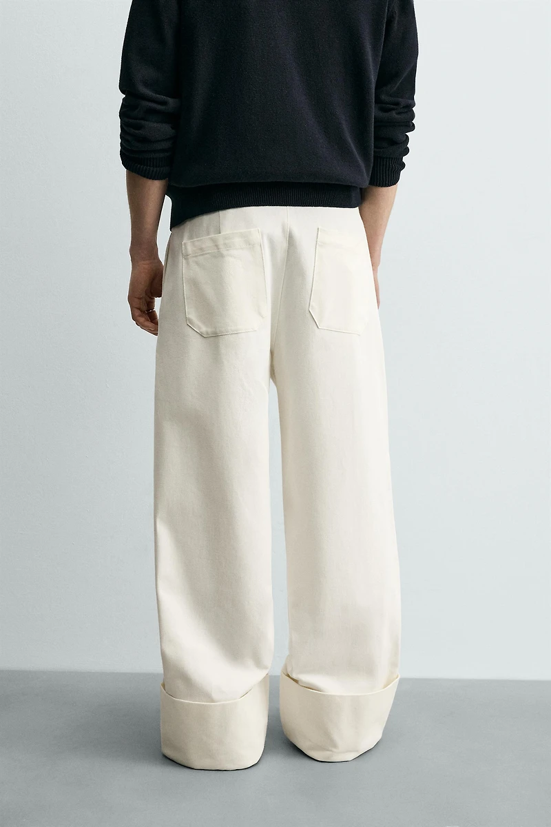 RELAXED FIT BELTED PANTS