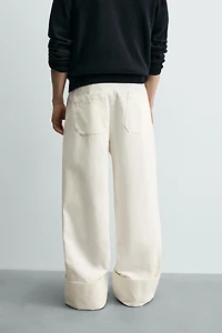 RELAXED FIT BELTED PANTS