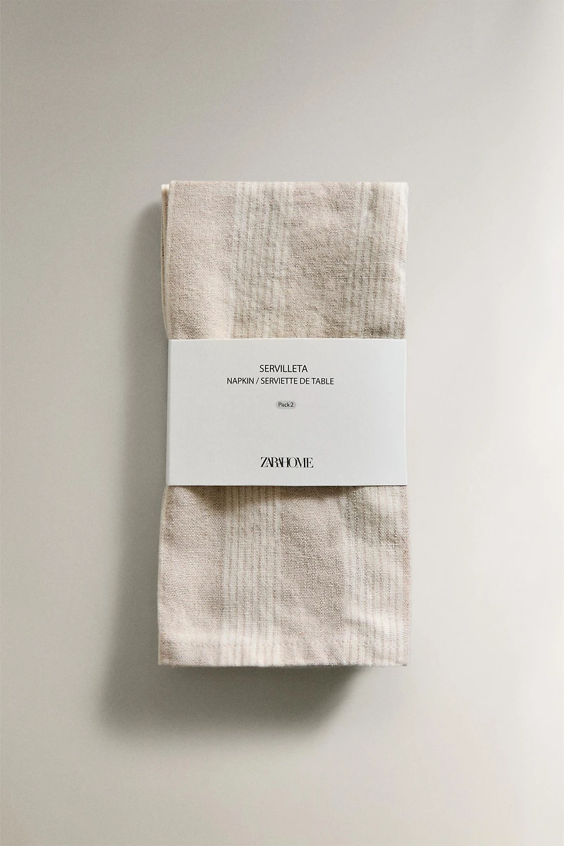 PACK FADED LINEN STRIPED NAPKINS (PACK OF 2)