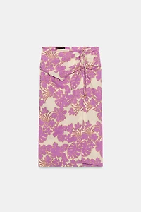 PRINTED MIDI SKIRT WITH SLIT