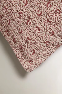 BRANCH PRINT LINEN AND COTTON THROW PILLOW COVER