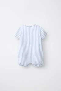 COMBINATION TEXTURED STRIPED ROMPER