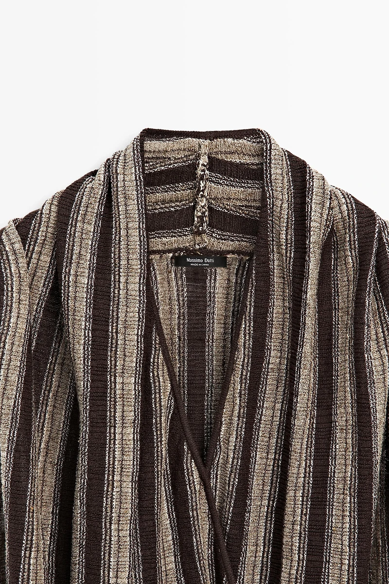 Surplice top with striped detail