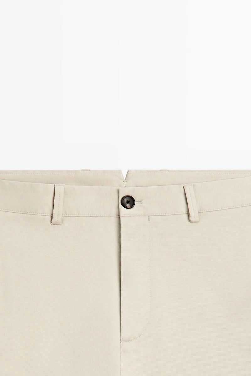 Cotton-blend slim fit pants