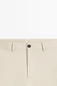 Cotton-blend slim fit pants