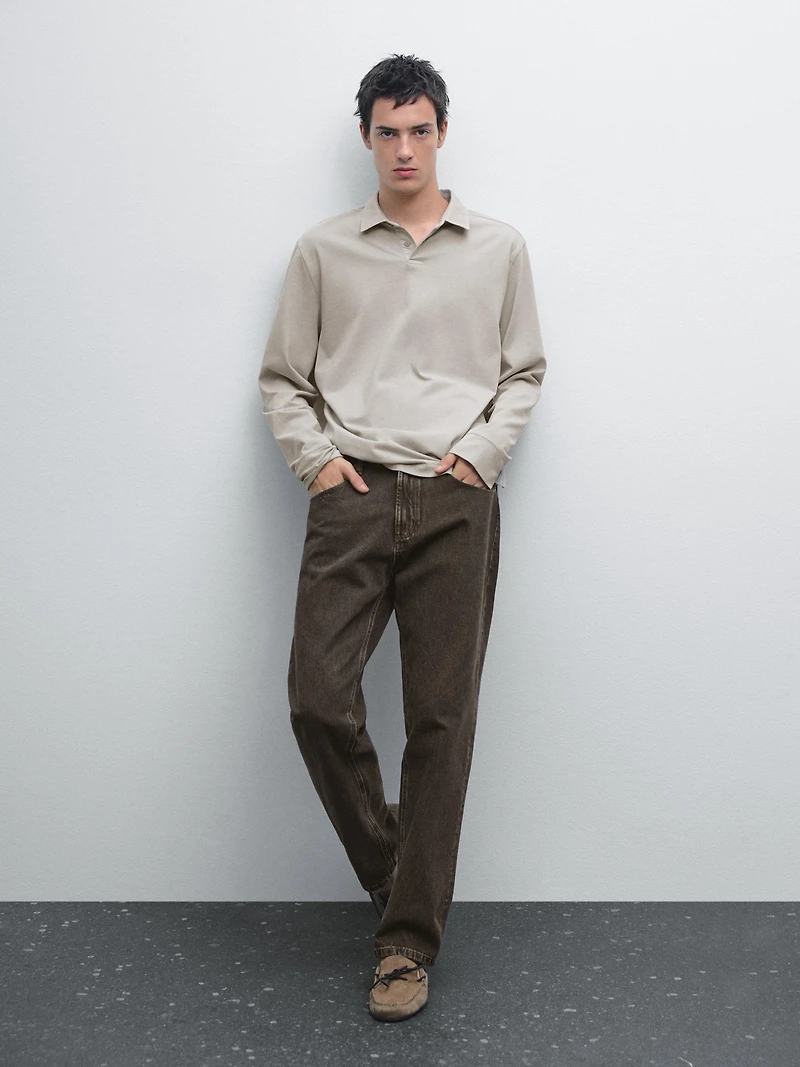 Polo effet usé 100 % coton