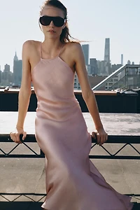 ZW COLLECTION SATIN EFFECT HALTER DRESS
