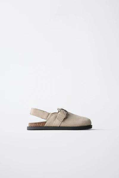 SPLIT LEATHER CLOGS