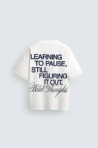 CONTRASTING TEXT PRINT T-SHIRT
