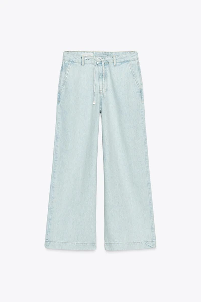 Z1975 HIGH WAIST WIDE LEG JEANS WITH LACES