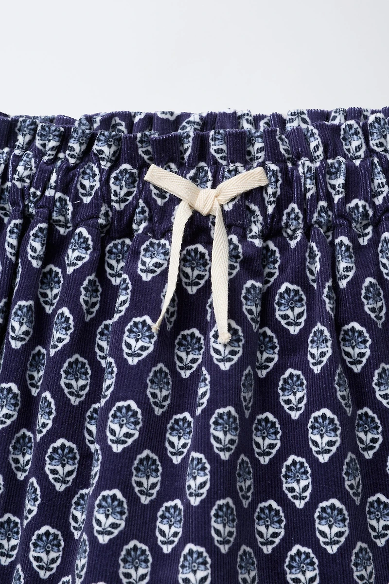 FLORAL CORDUROY SKORT