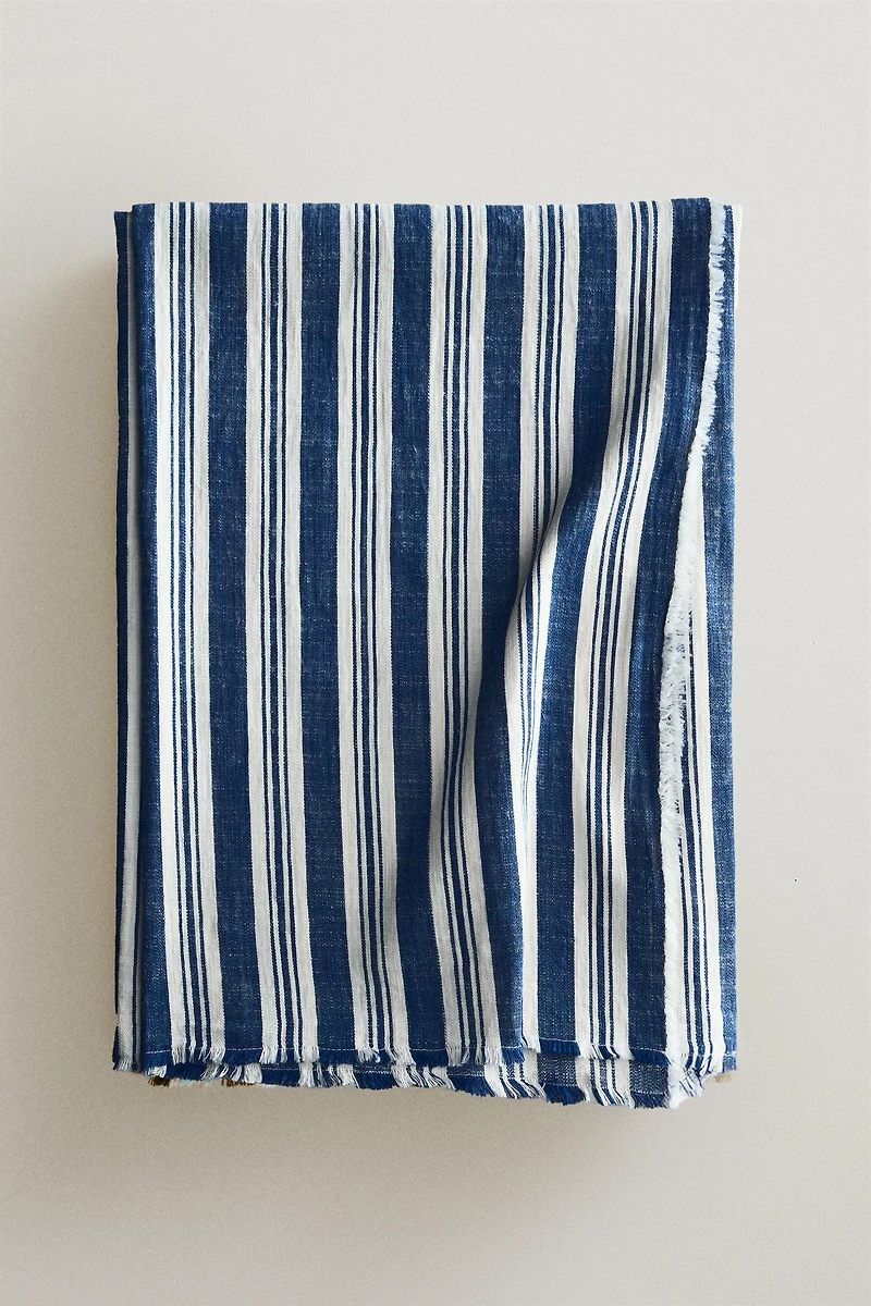STRIPED COTTON BLANKET