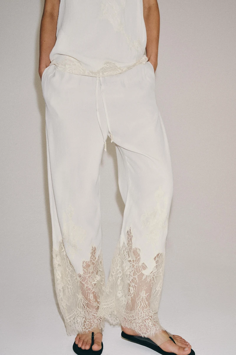 ZW COLLECTION LACE PAJAMA PANTS
