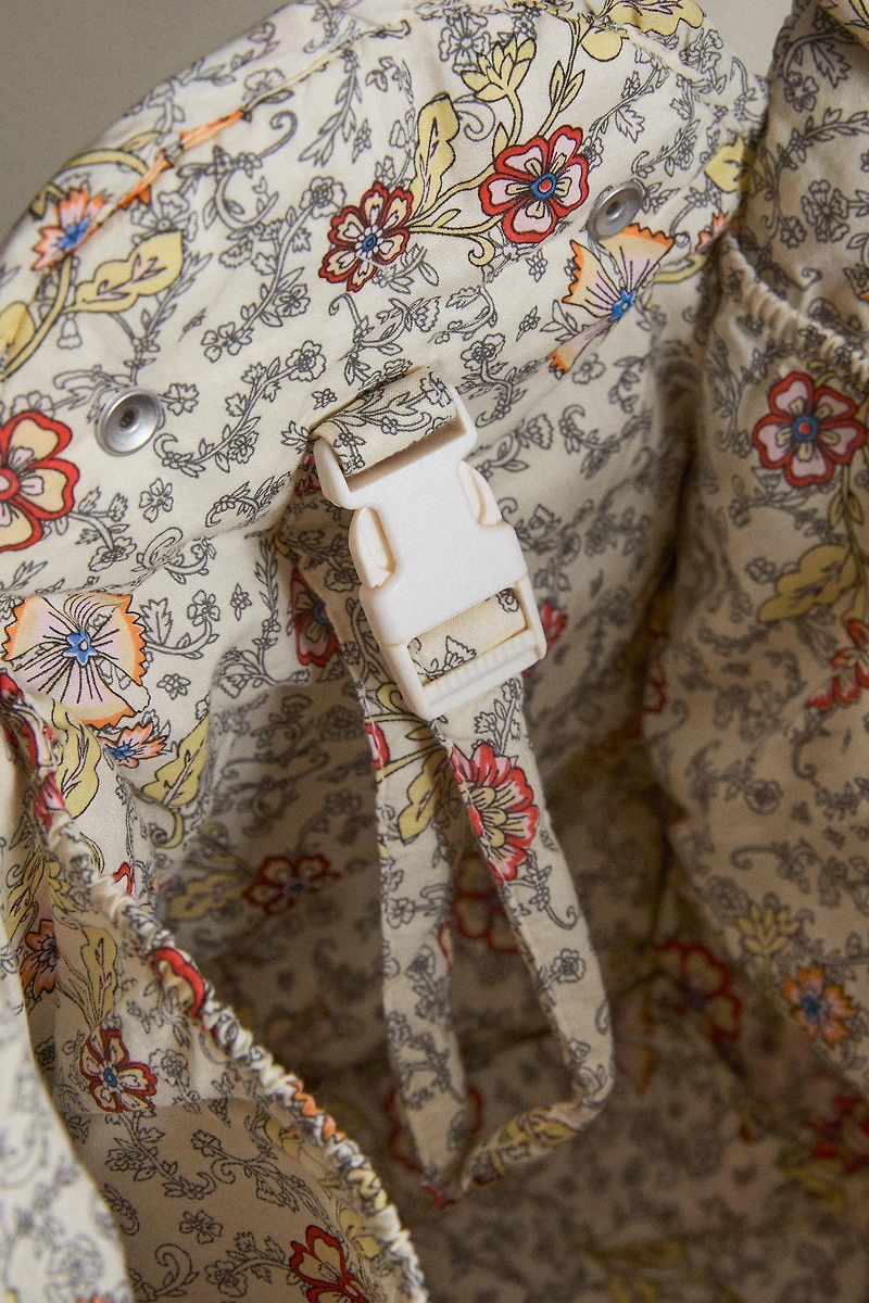FLORAL COTTON DIAPER BAG