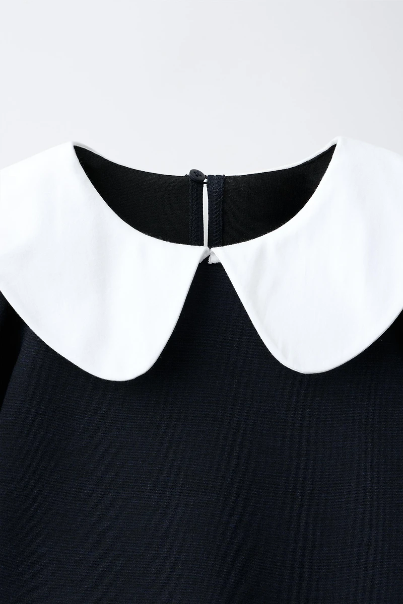 CONTRAST COLLAR DRESS