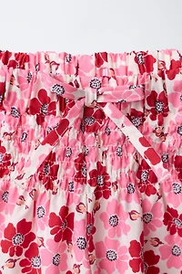 FLORAL POPLIN SHORTS