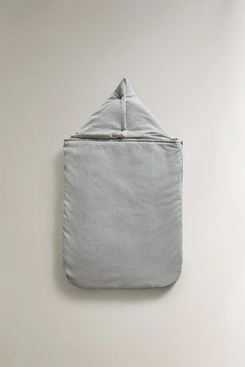 STRIPED COTTON CARRYCOT BABY WRAP