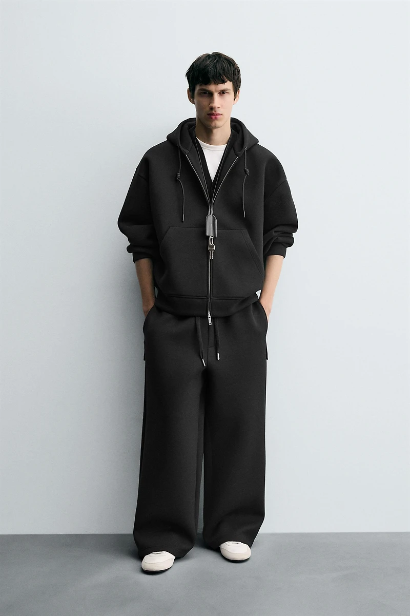 WIDE FIT NEOPRENE EFFECT PANTS