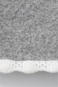 CROCHET TRIM KNIT SKIRT