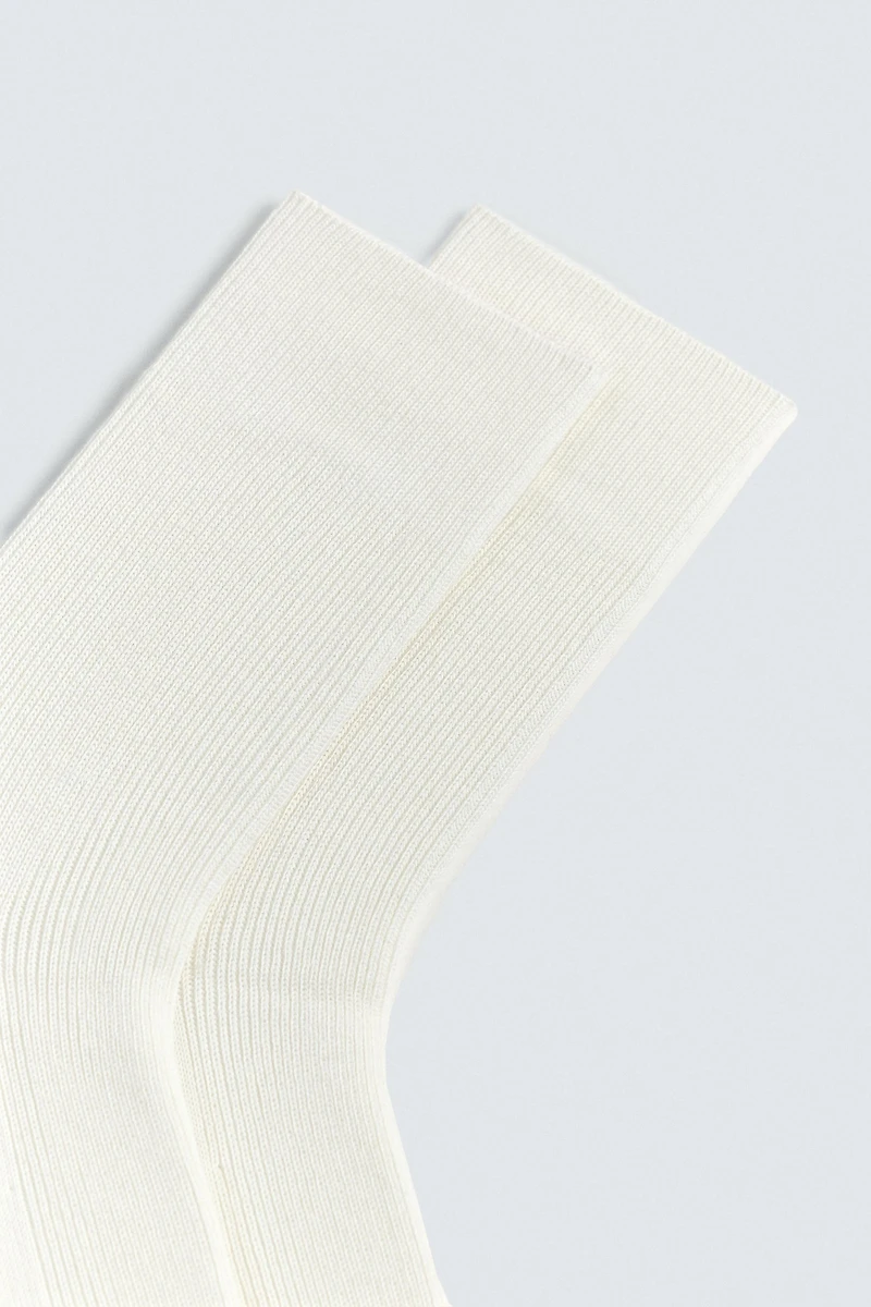 CHAUSSETTES CÔTELÉES EN MÉLANGE DE COTON