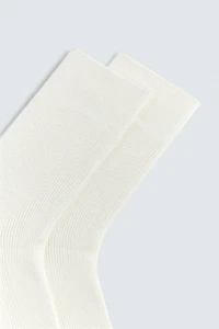 CHAUSSETTES CÔTELÉES EN MÉLANGE DE COTON