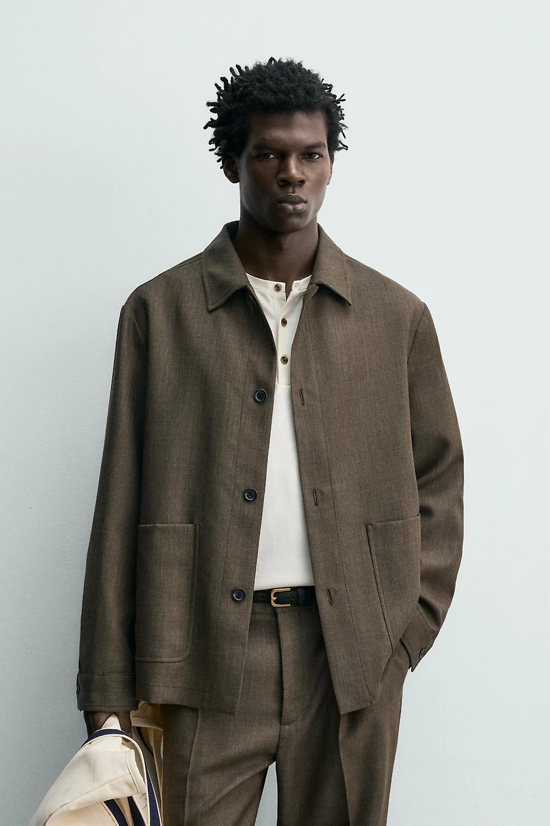 REGULAR FIT 100% WOOL OVERSHIRT