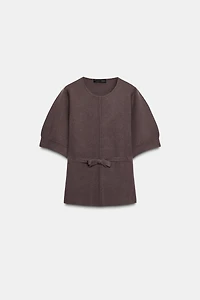 PUFF SLEEVE KNIT SWEATER