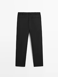 Relaxed fit wool trousers with dart detail