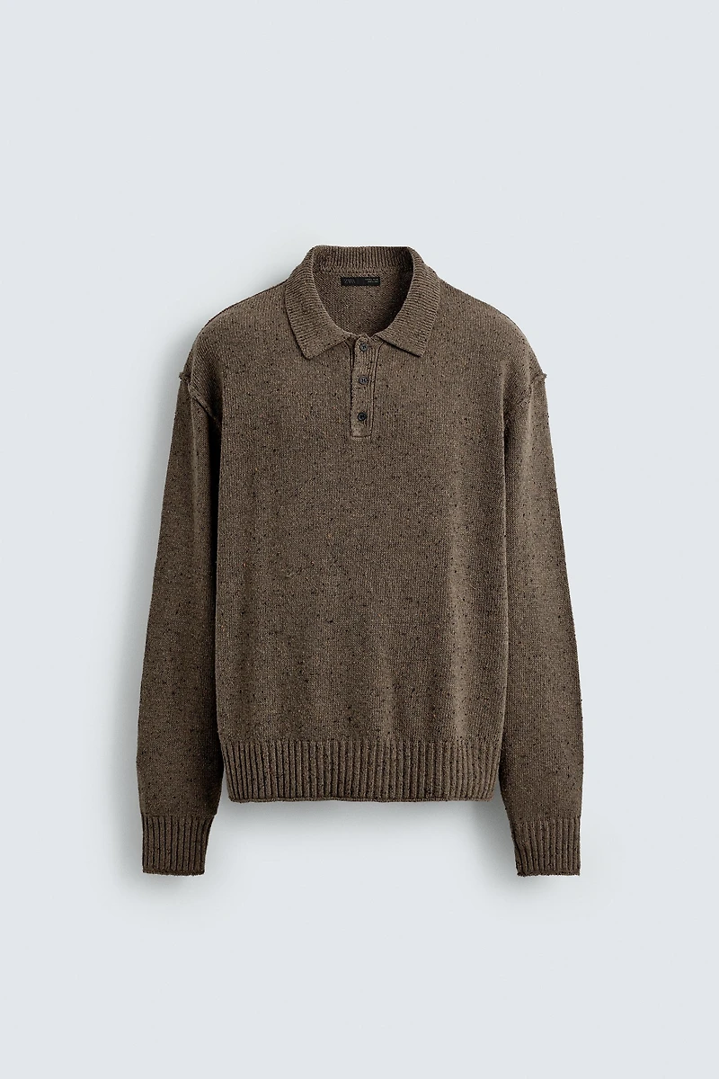 RELAXED FIT KNIT POLO SHIRT