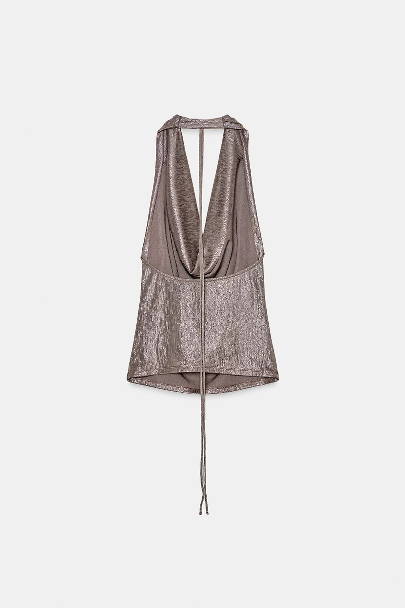DRAPED HALTER TOP